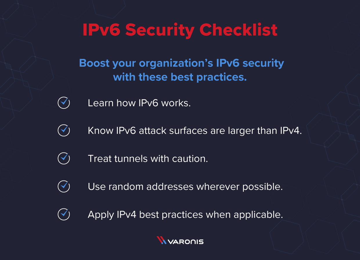liste de 5 bonnes pratiques liées à la sécurité IPv6