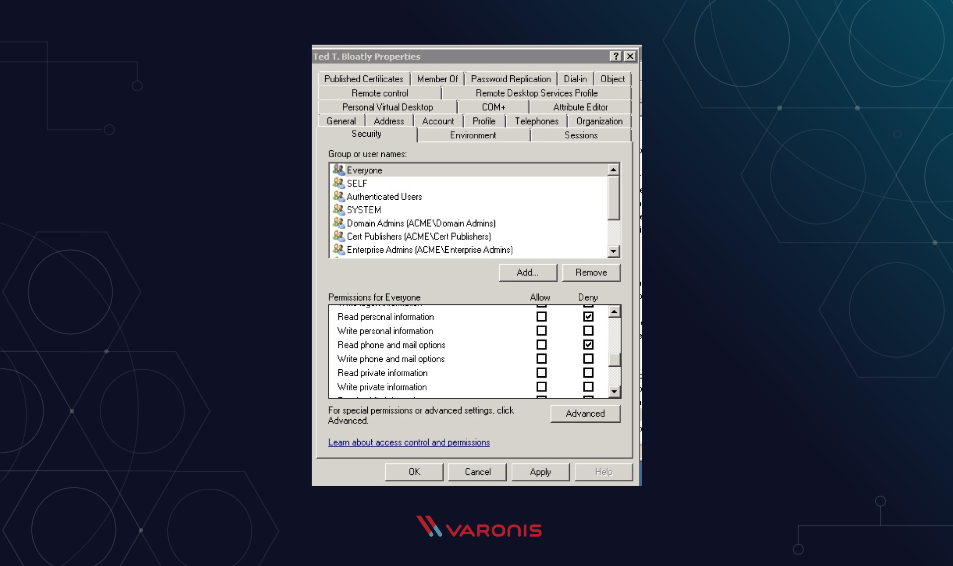 PowerShell coding screenshot of permissions