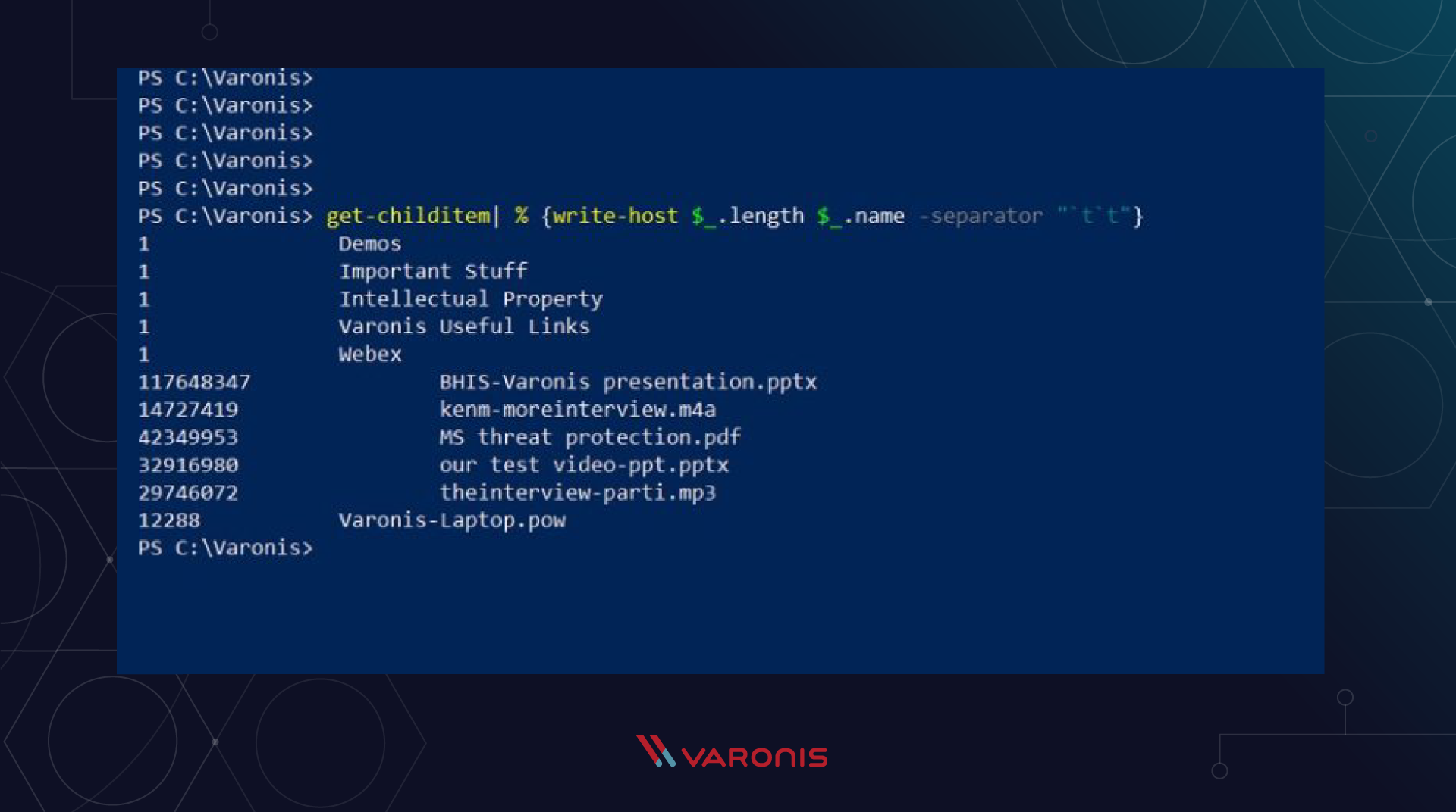 PowerShell coding screenshot pipe childitem