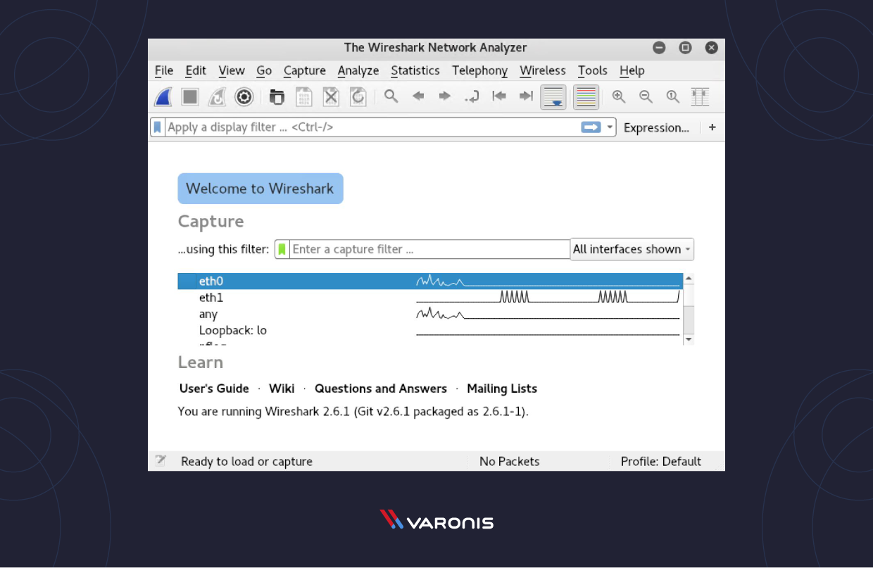 capture d'écran des filtres de capture de Wireshark