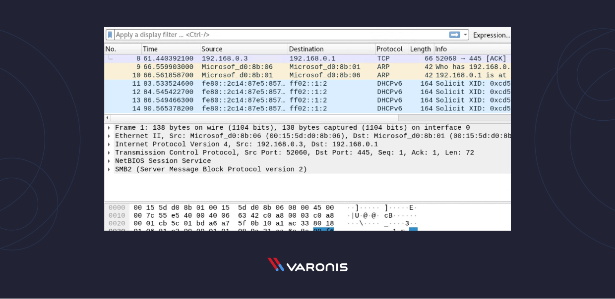 capture d'écran montrant comment arrêter la capture de paquets avec Wireshark