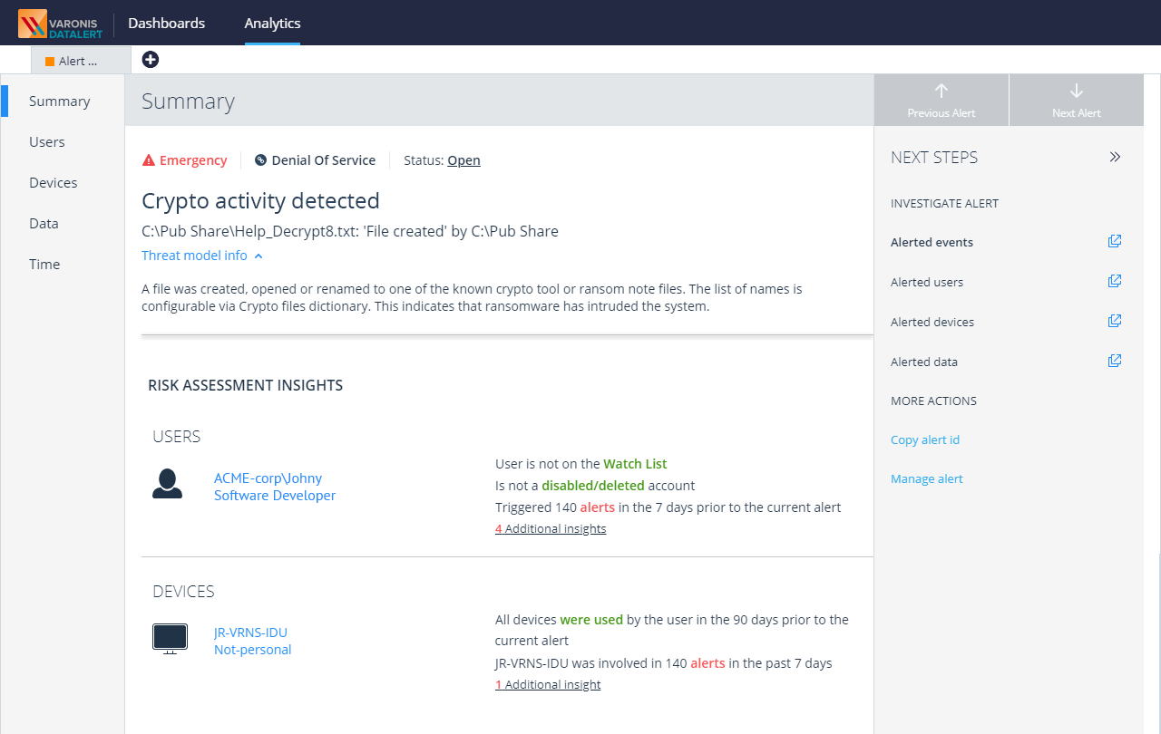 IBM QRadar und Varonis DatAlert
