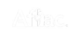White Aflac logo on a transparent background