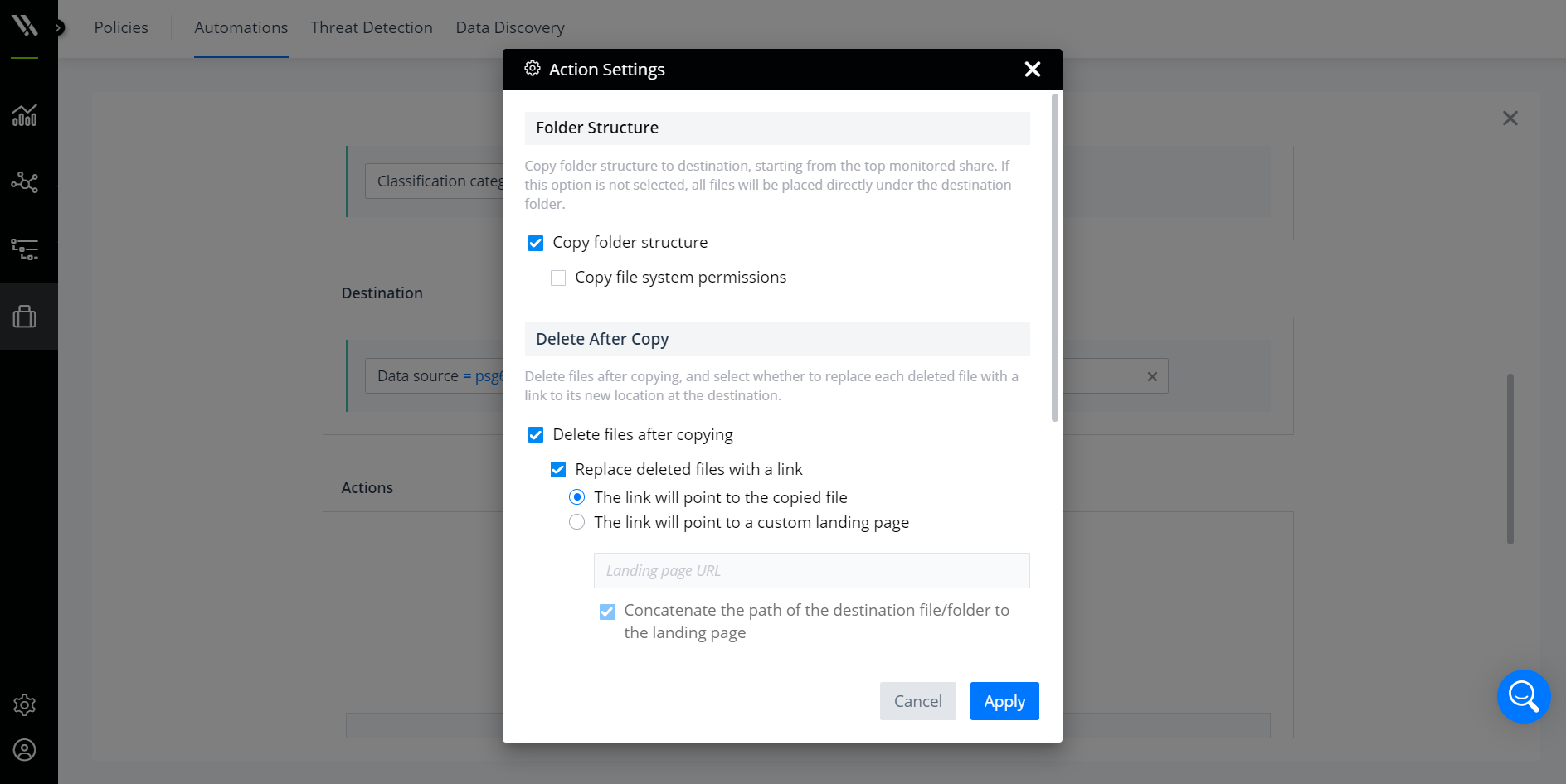 Maintain folder structure and system permissions