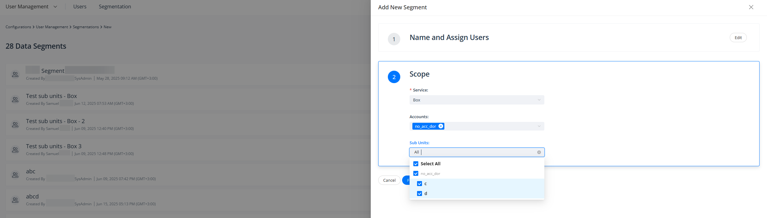 Data segmenting