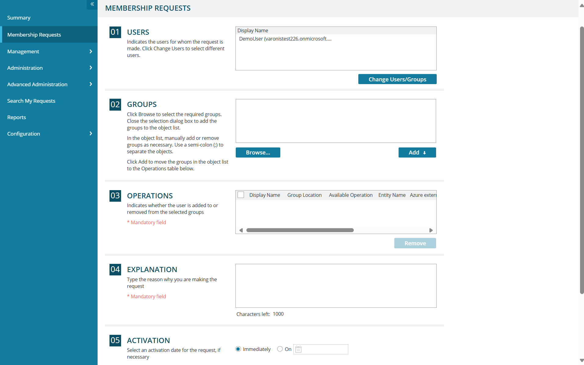 Self-service access requests